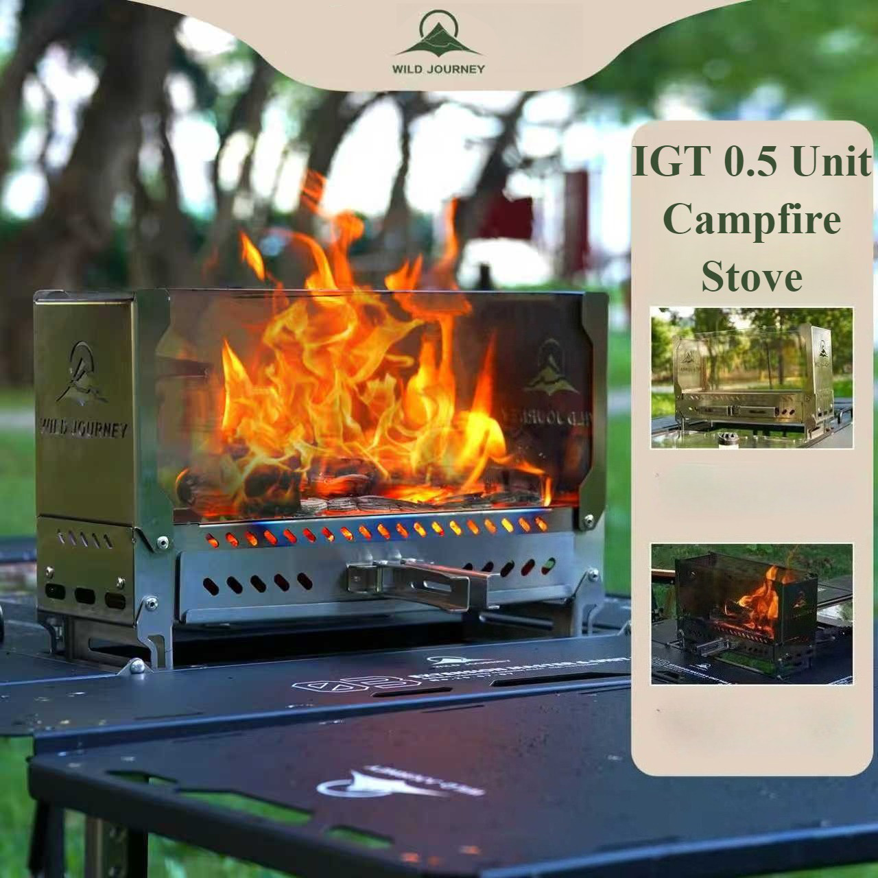 Outdoor Camping Fire Pit - SmiloDon Camping Opvouwbare Koperslager IGT Half-Unit