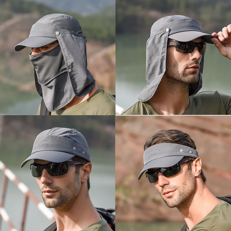 Camping Outdoor Quick Drying Sun Neck Protection Cap Hat - Multifunctionele Opvouwbare Sneldrogend Waterdichte Hoed Uv
