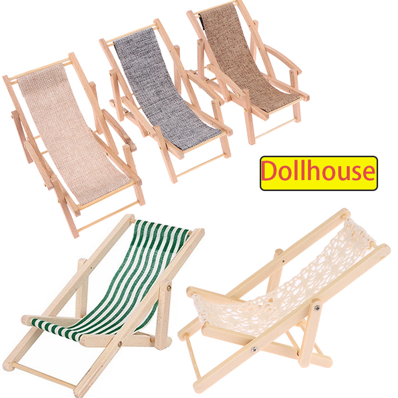 Folding Chair - 1Pc 1/12 Poppenhuis Opvouwbare Ligstoel Poppenhuis
