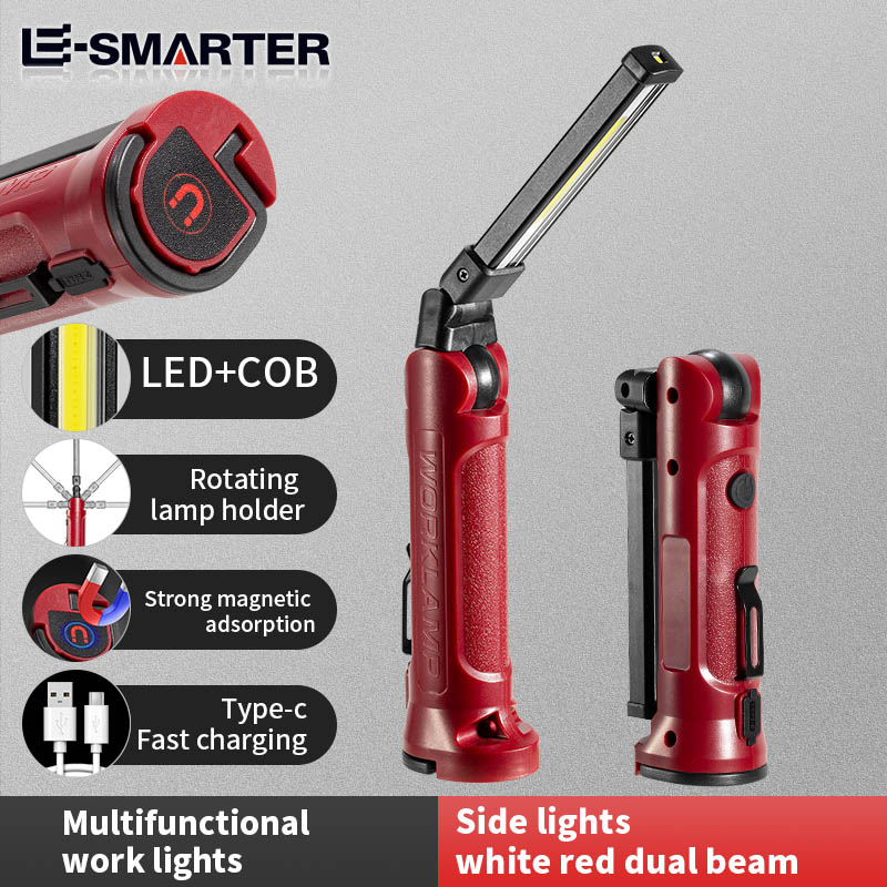 Outdoor Camping Lampe - COB LED-werklamp Oplaadbare opvouwbare zaklamp Outdoor
