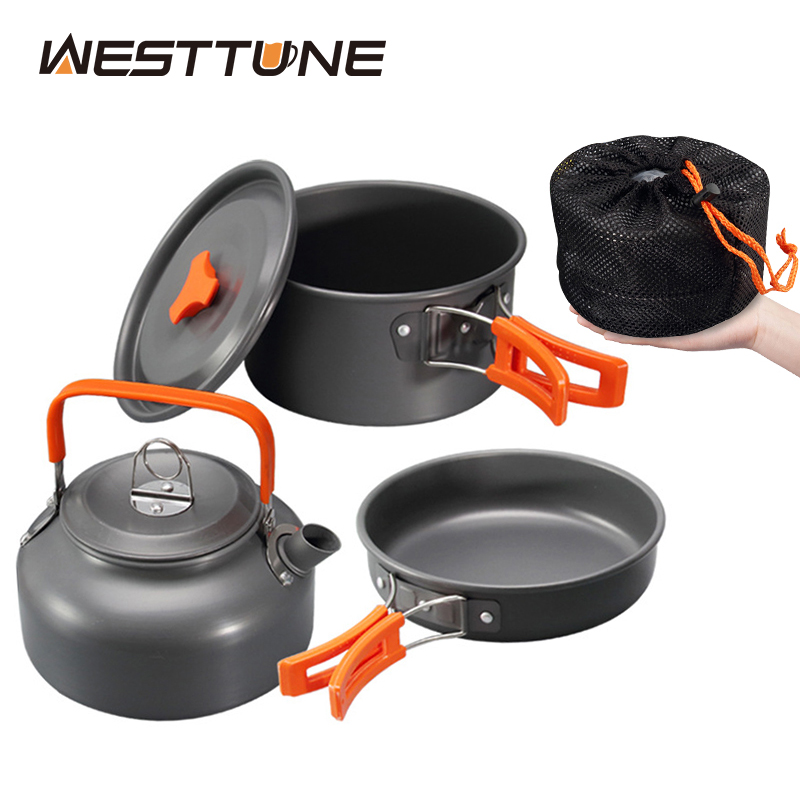 Outdoor Camping Kettle - WESTTUNE Camping Kookgerei Kit Aluminium Outdoor