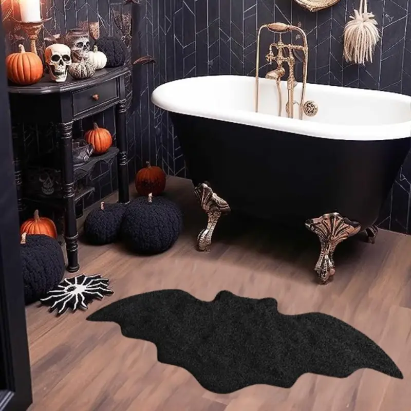 Outdoor Camping Kitchen Setup - Zwart Halloween Bat Tapijt Antislip Vloermat