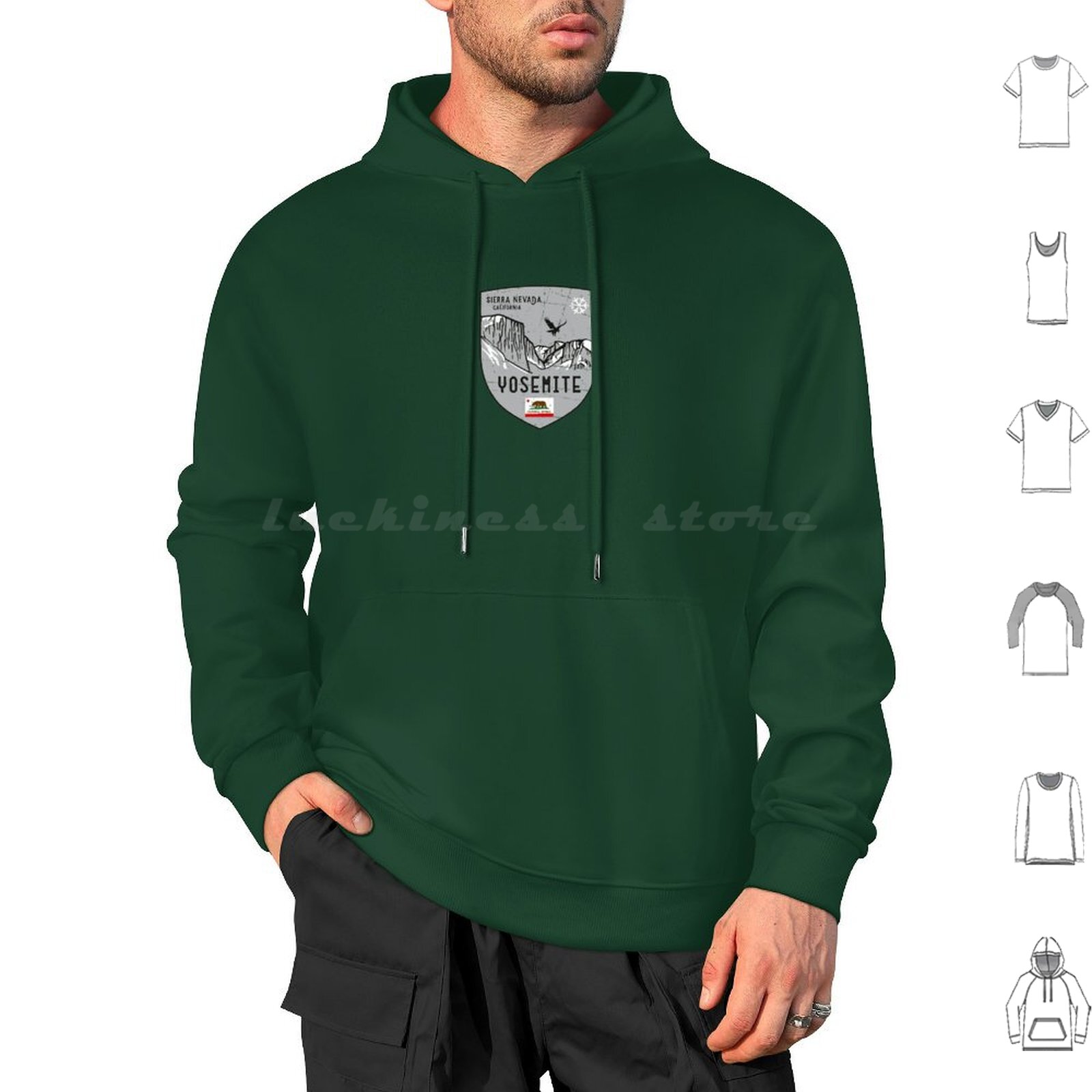 Outdoor Camping Yosemite - Yosemite California Emblem Hoodie Katoen Lange