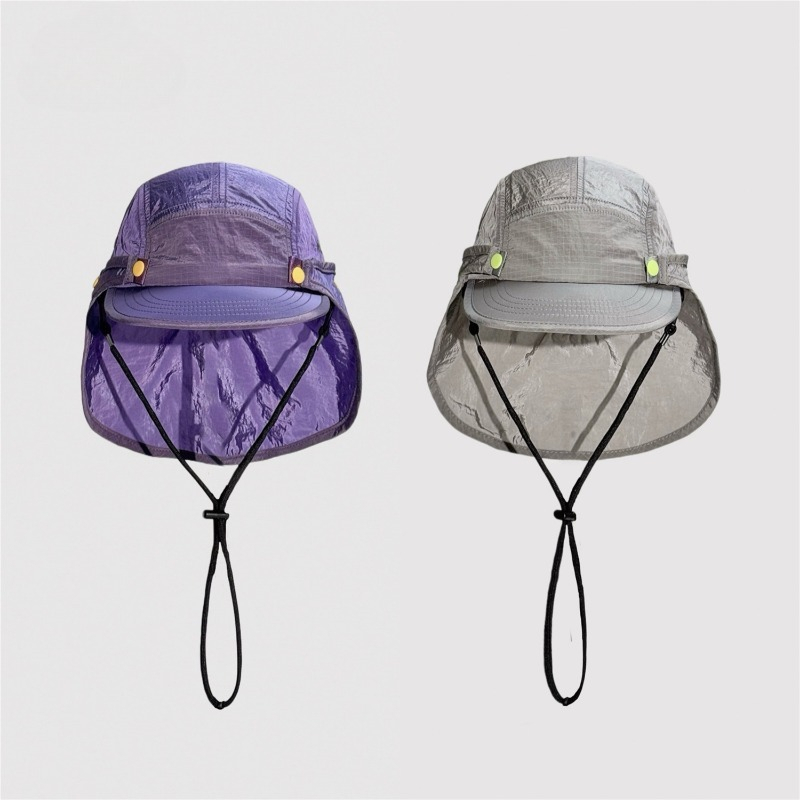 Camping Outdoor Quick Drying Sun Neck Protection Cap Hat - Japanse afneembare sjaal zonnescherm platte rand