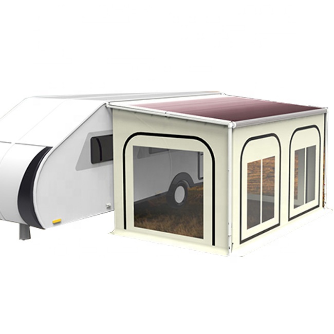 Camping Tent - RV-zonnescherm, intrekbaar kampeerluifel voor caravans en