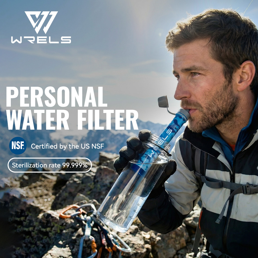 Portable Water Filter - WRELS Outdoor draagbare waterfilterset Campingwaterzuiveraar voor