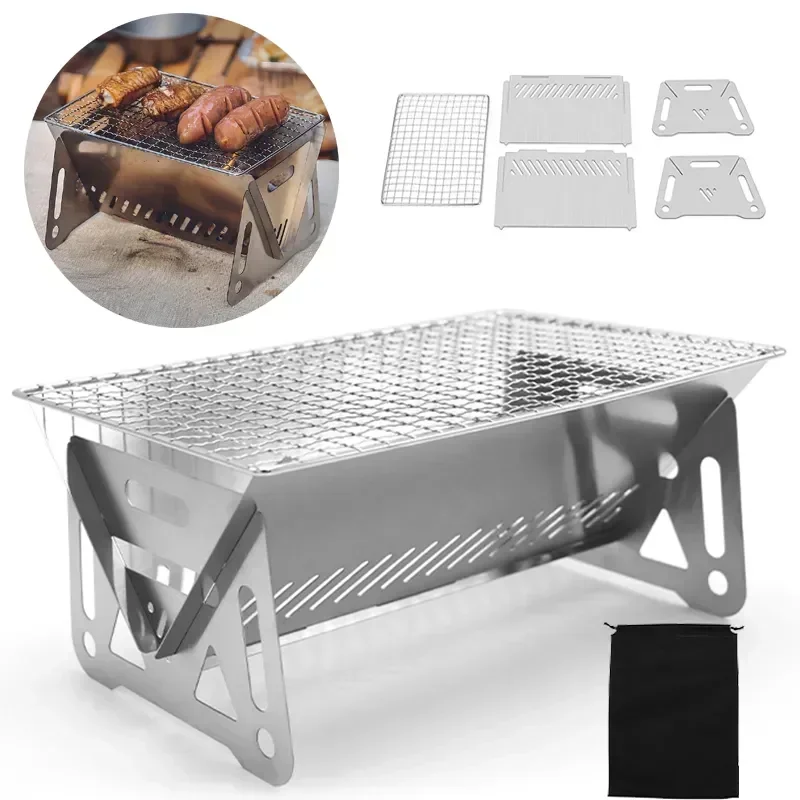Outdoor Camping Fire Pit - Draagbare opvouwbare barbecuegrill, verwarmingskachels, multifunctionele camping