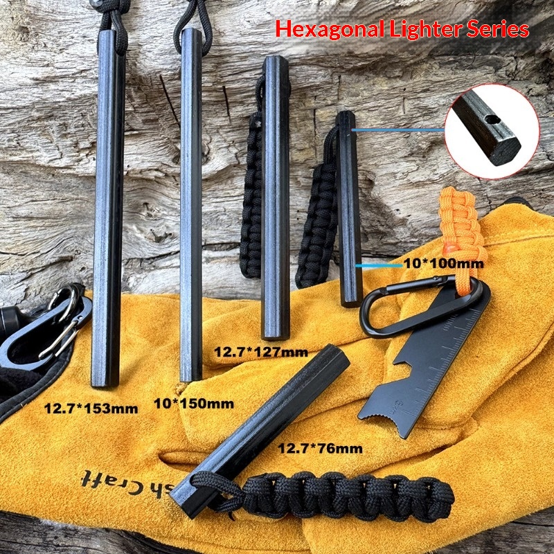 Handgeweven touw Hexagonale vu - Fire Starter Flint recensie en prijs