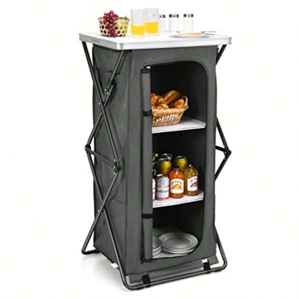 Opvouwbare camping-opbergkast  - Outdoor Camping Kitchen Setup recensie en prijs