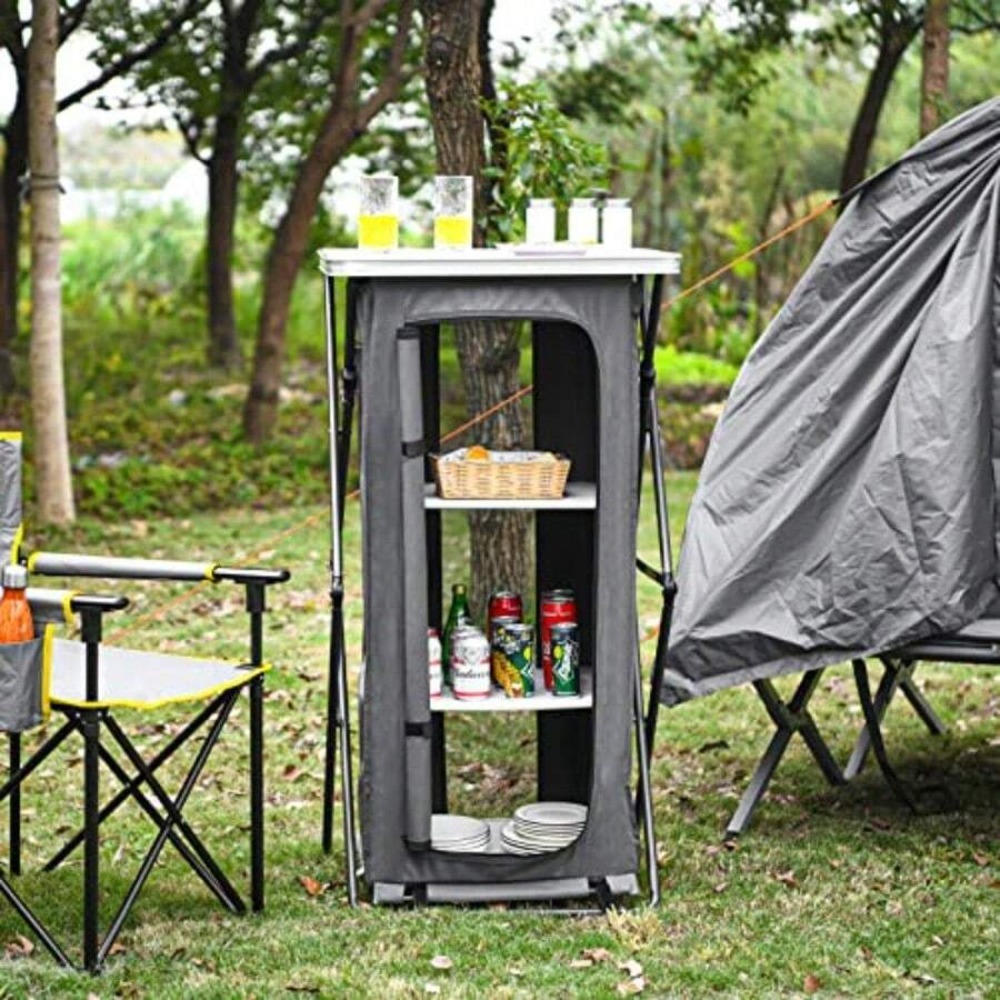 Opvouwbare camping-opbergkast  - Outdoor Camping Kitchen Setup recensie en prijs