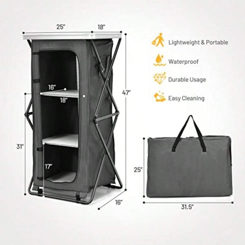 Opvouwbare camping-opbergkast  - Outdoor Camping Kitchen Setup recensie en prijs