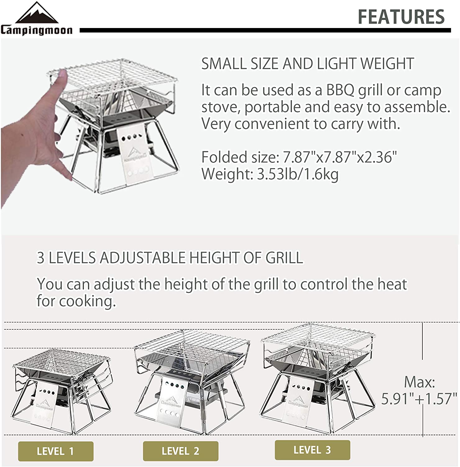 Campingmoon Outdoor Camping Bb - Outdoor Camping Fire Pit recensie en prijs
