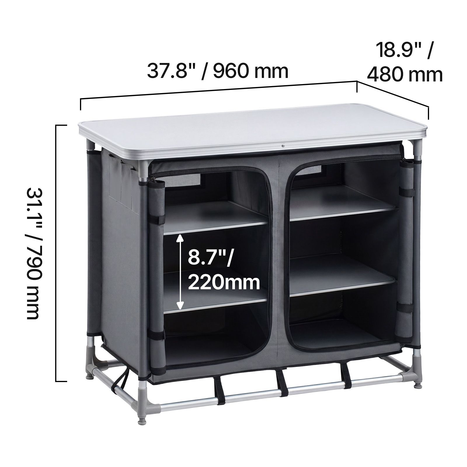 Camping-opbergkast, draagbare  - Outdoor Camping Kitchen Setup recensie en prijs