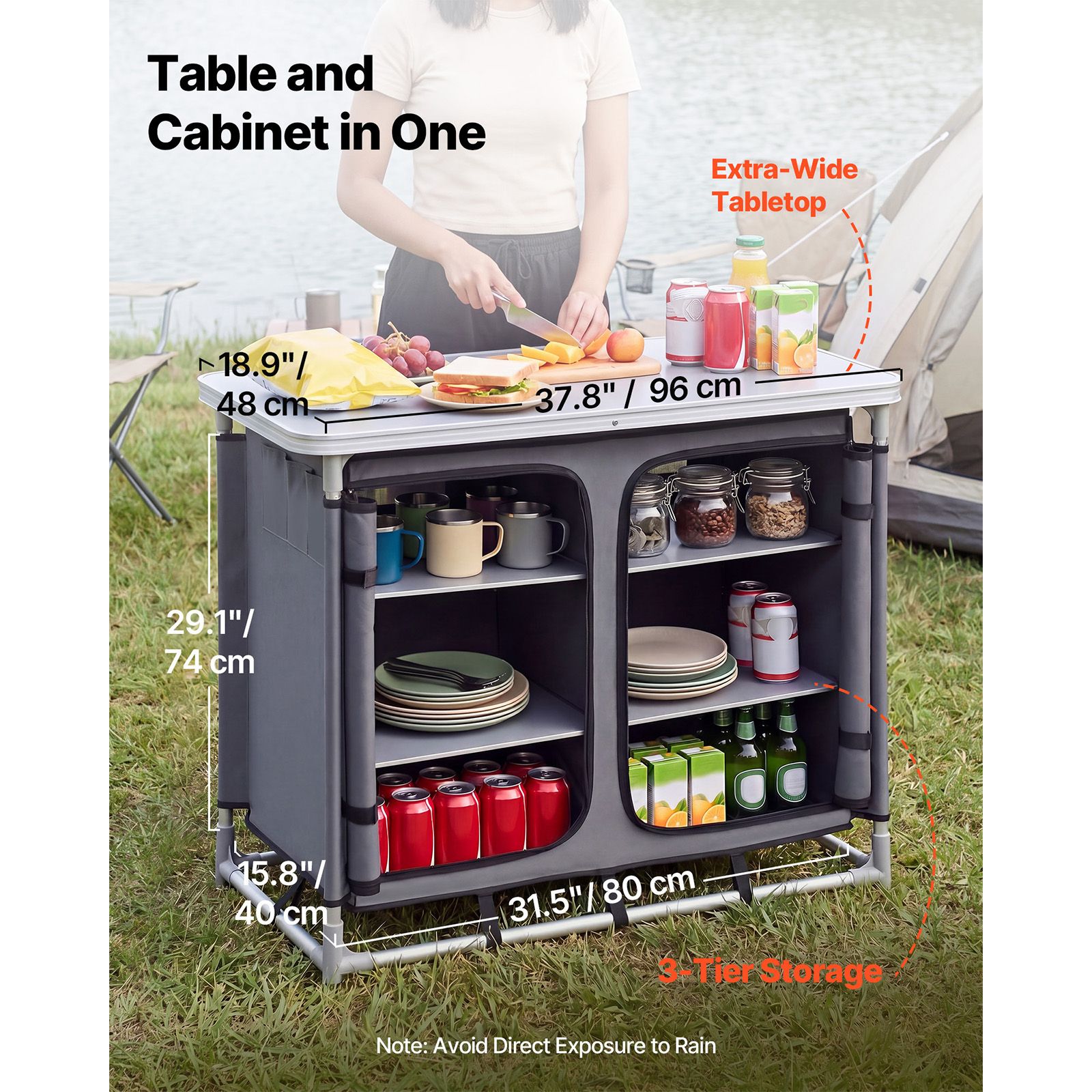 Camping-opbergkast, draagbare  - Outdoor Camping Kitchen Setup recensie en prijs