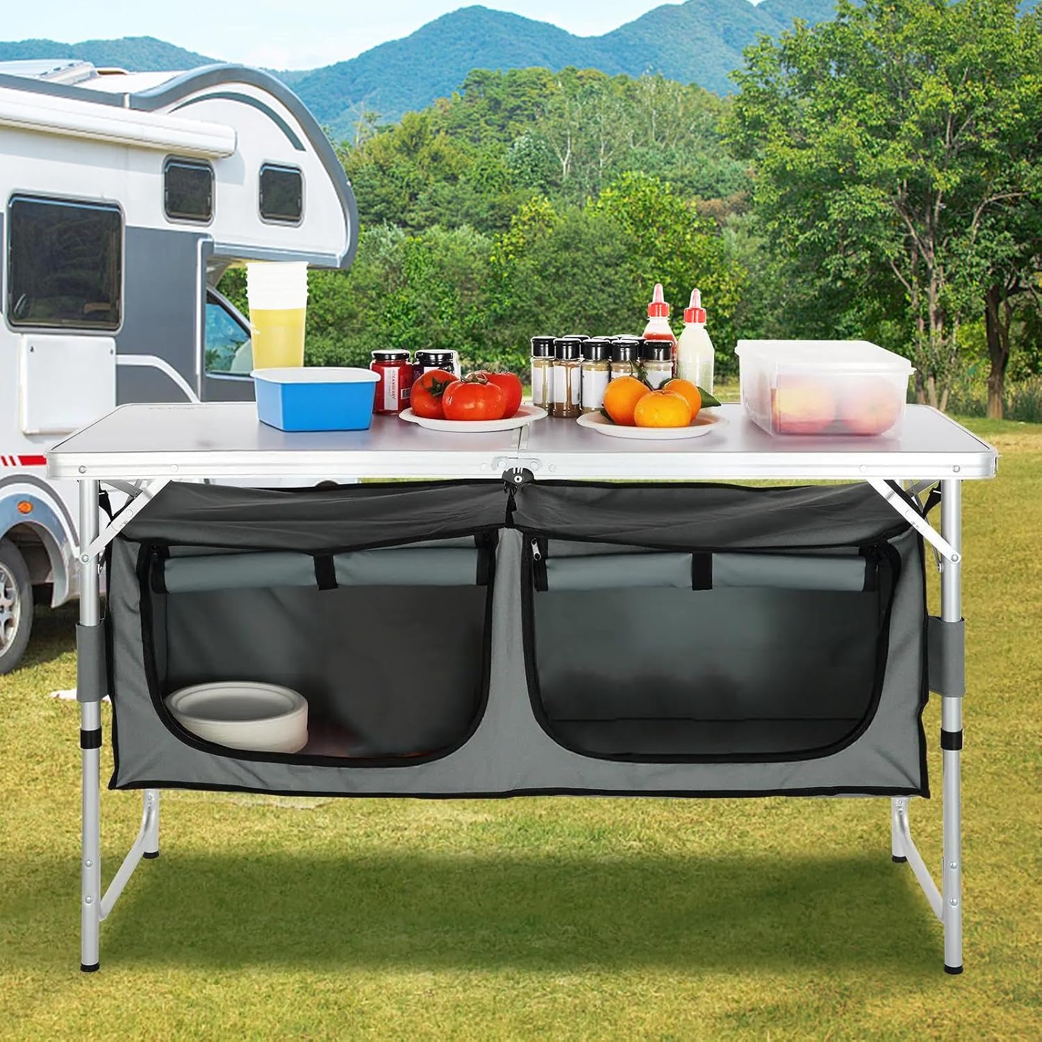 Campingkeukenstation, 3 in hoo - Outdoor Camping Kitchen Setup recensie en prijs